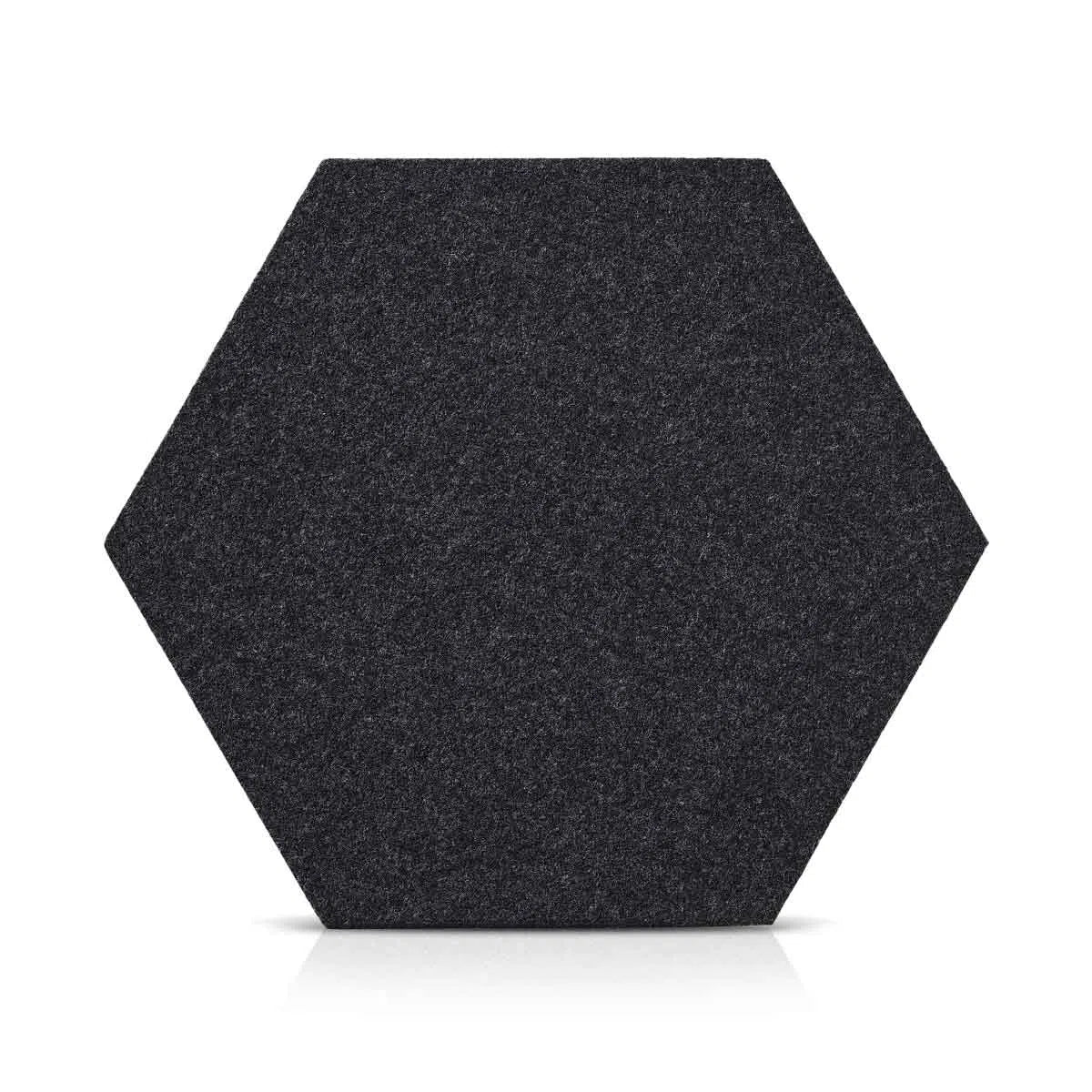 Hexa FLAT Acoustic Felt Wall Panels on white background BLACK Decormania.eu