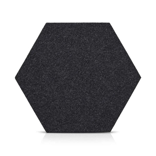 Hexa FLAT Acoustic Felt Wall Panels on white background BLACK Decormania.eu