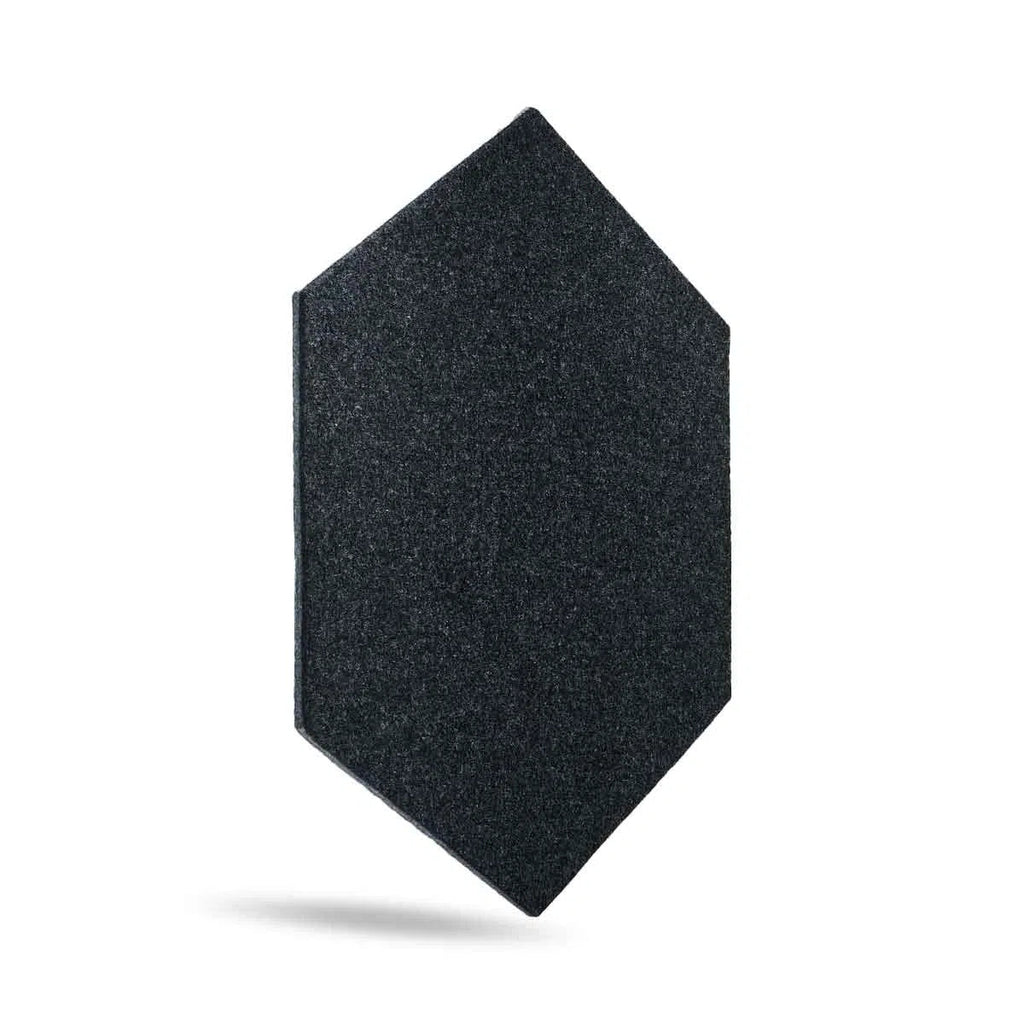 Hexa FLAT Acoustic Felt Wall Panels on white background BLACK Decormania.eu