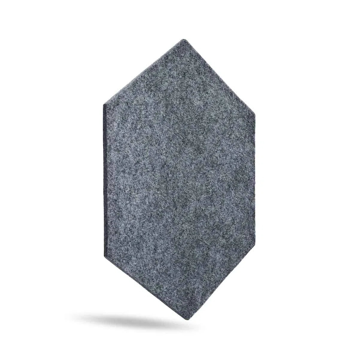 Hexa FLAT Acoustic Felt Wall Panels on white background GREY DecorMania.eu
