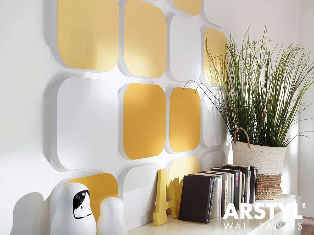 ICON 3D Polyurethane Wall Art Panel in white colour interior DecorMania.eu