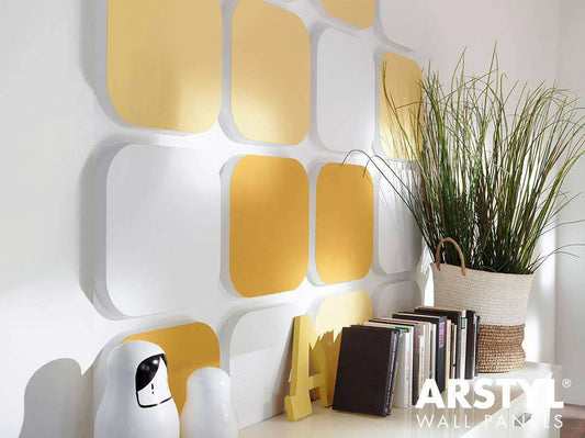 ICON 3D Polyurethane Wall Art Panel in white colour interior DecorMania.eu