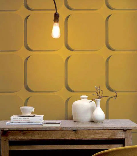 ICON 3D Polyurethane Wall Art Panel in yellow colour DecorMania.eu