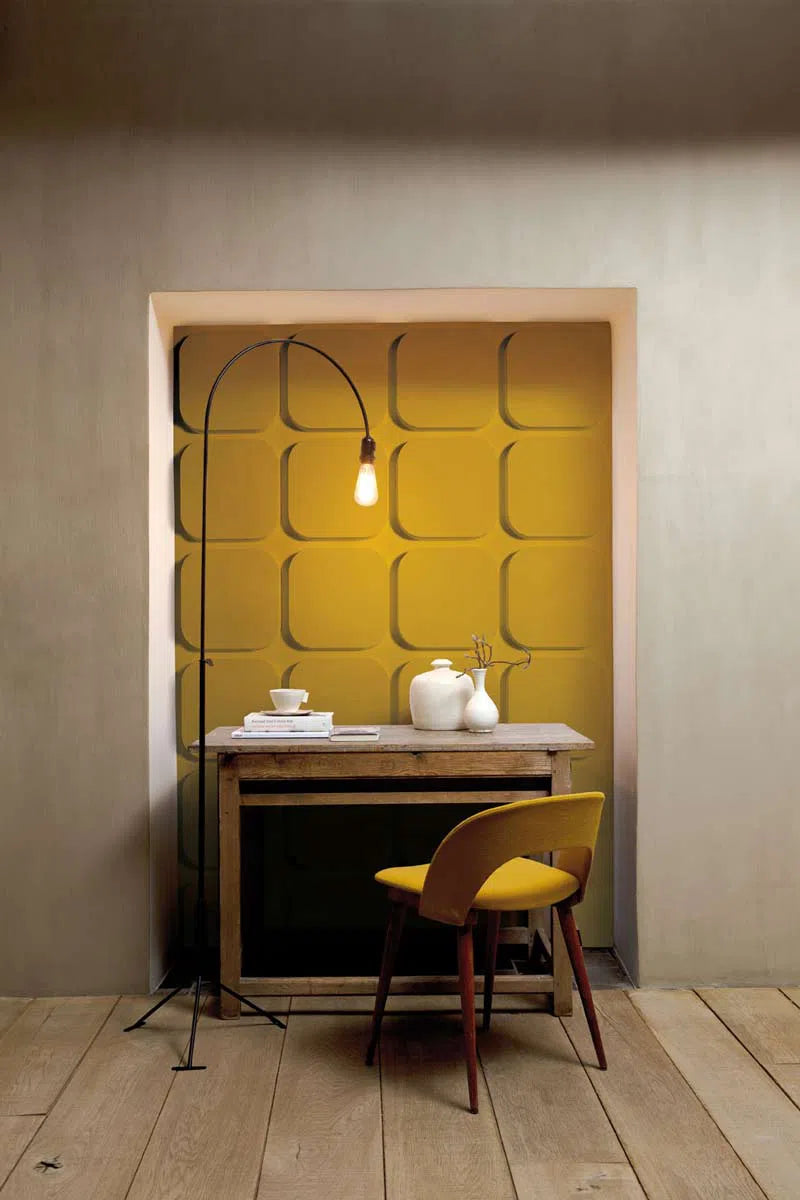 ICON 3D Polyurethane Wall Art Panel in yellow colour interior DecorMania.eu