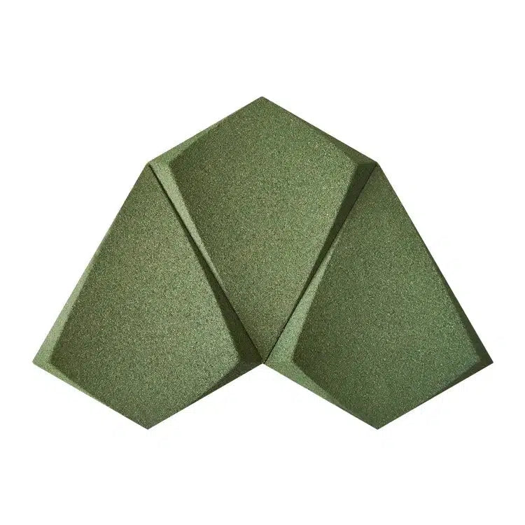 KITE 3D Cork Acoustic Wall Panels on white background GREEN DecorMania.eu