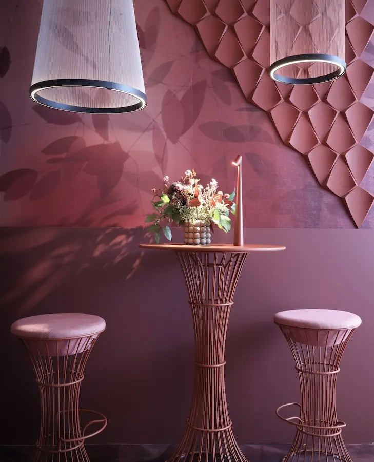 KITE 3D Cork Acoustic Wall Panels in pink colour interior DecorMania.eu