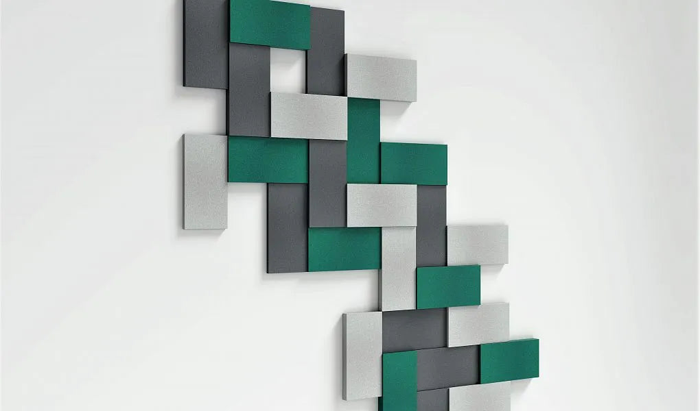 LINE Soft Acoustic Wall Panel green and grey composition Decormania.eu