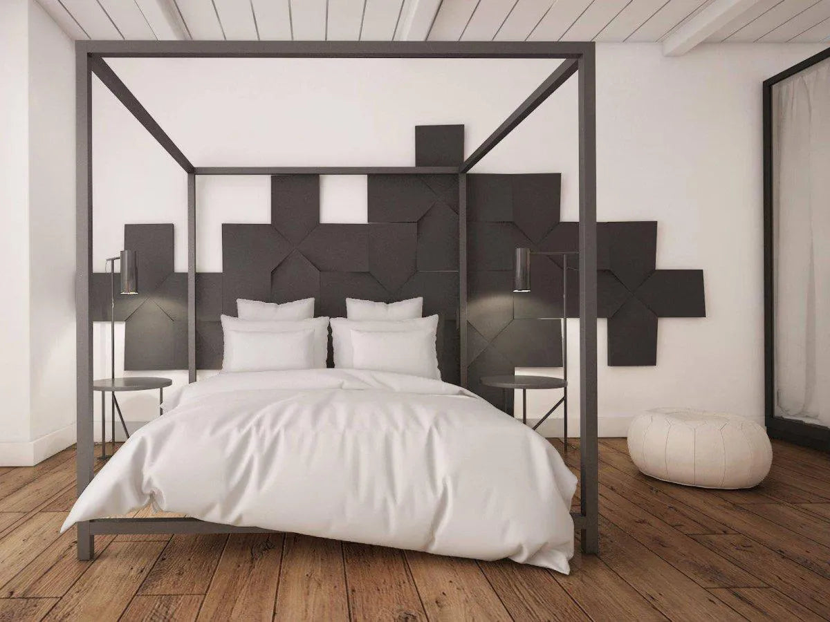 LINK Acoustic Soft 3D Wall Panel accent wall in bedroom Decormania.eu
