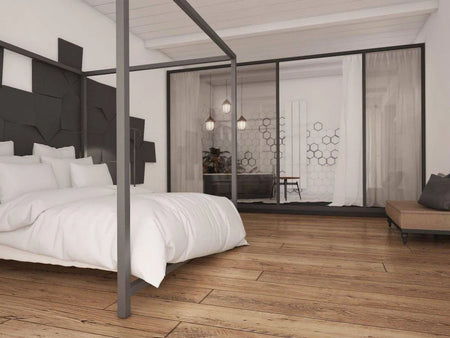 LINK Acoustic Soft 3D Wall Panel in bedroom interior combined with wood Decormania.eu
