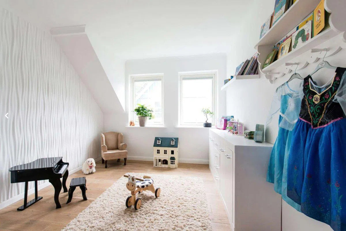 LIQUID 3D Polyurethane Wall Art Panel in white colour interior DecorMania.eu