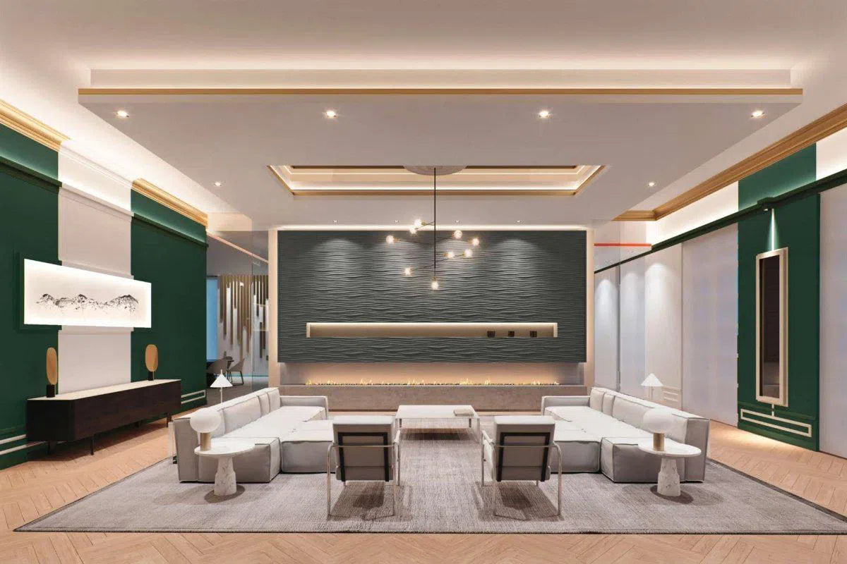 LIQUID 3D Polyurethane Wall Art Panel in modern living room interior DecorMania.eu