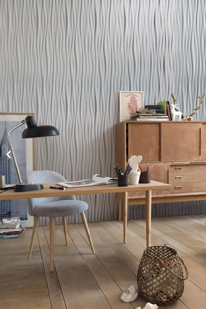 LIQUID 3D Polyurethane Wall Art Panel  grey accent wall DecorMania.eu