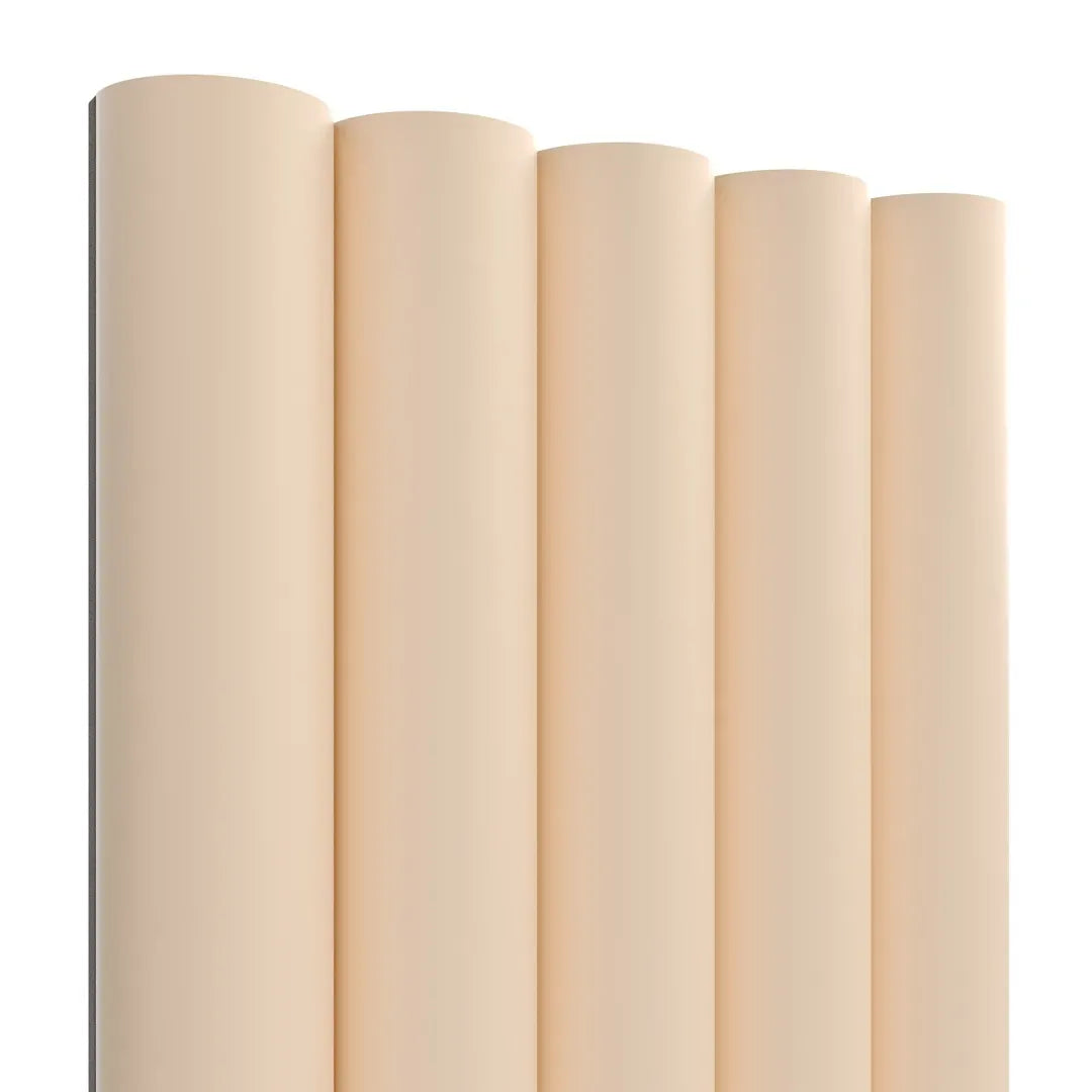 MDF Fluted Wall Panels - Beige on white background DecorMania.eu