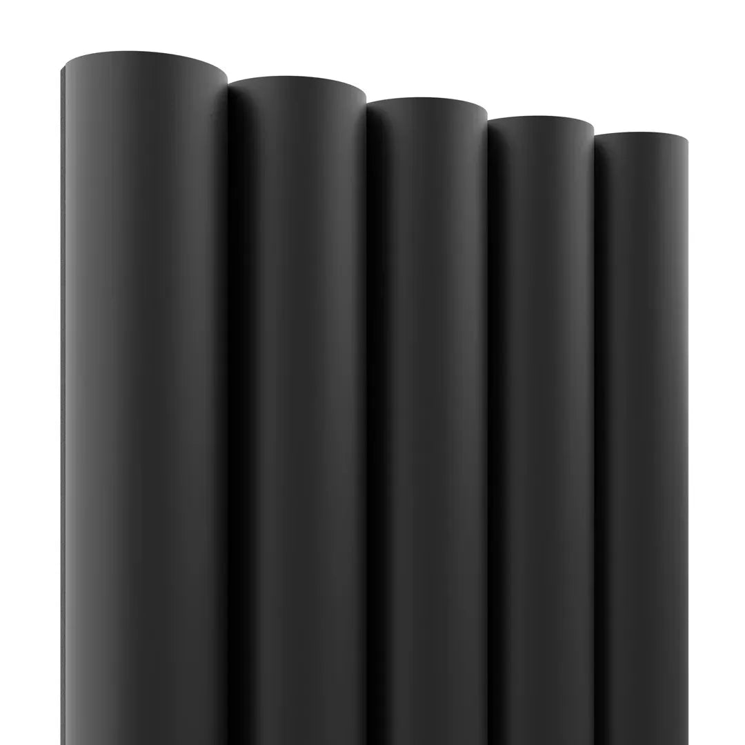 MDF Fluted Wall Panels - Black Matt on white background DecorMania.eu