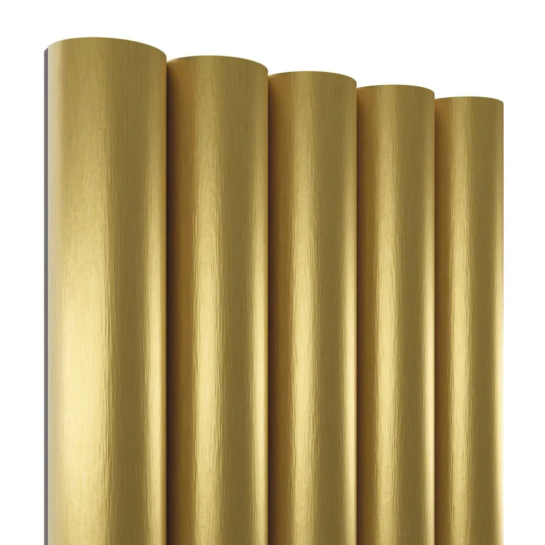 MDF Fluted Wall Panels - Golden on white background DecorMania.eu