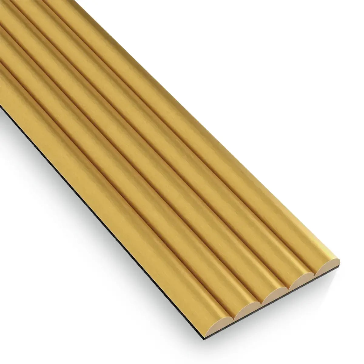 MDF Fluted Wall Panels - Golden on white background DecorMania.eu