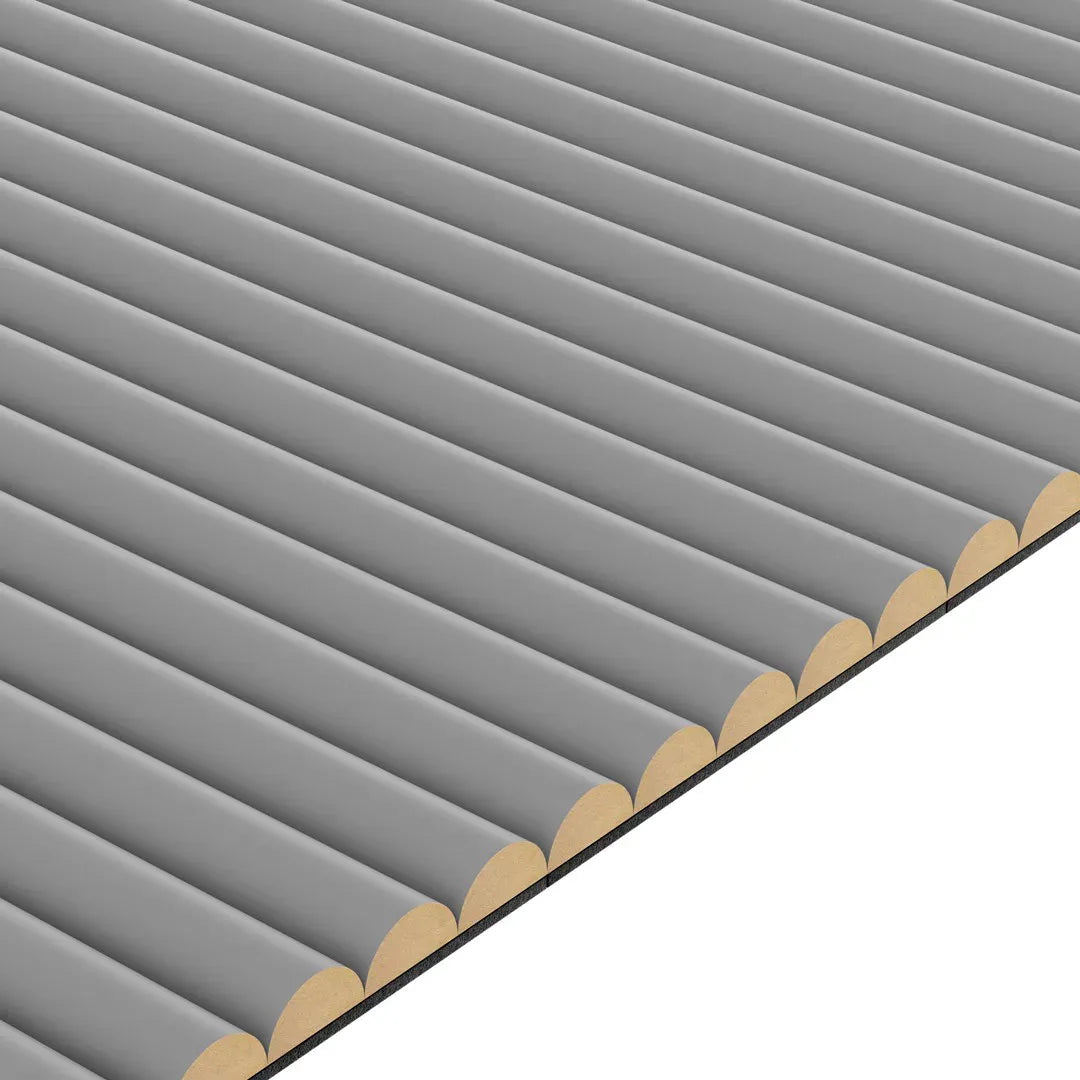 MDF Fluted Wall Panels - Grey on white background DecorMania.eu