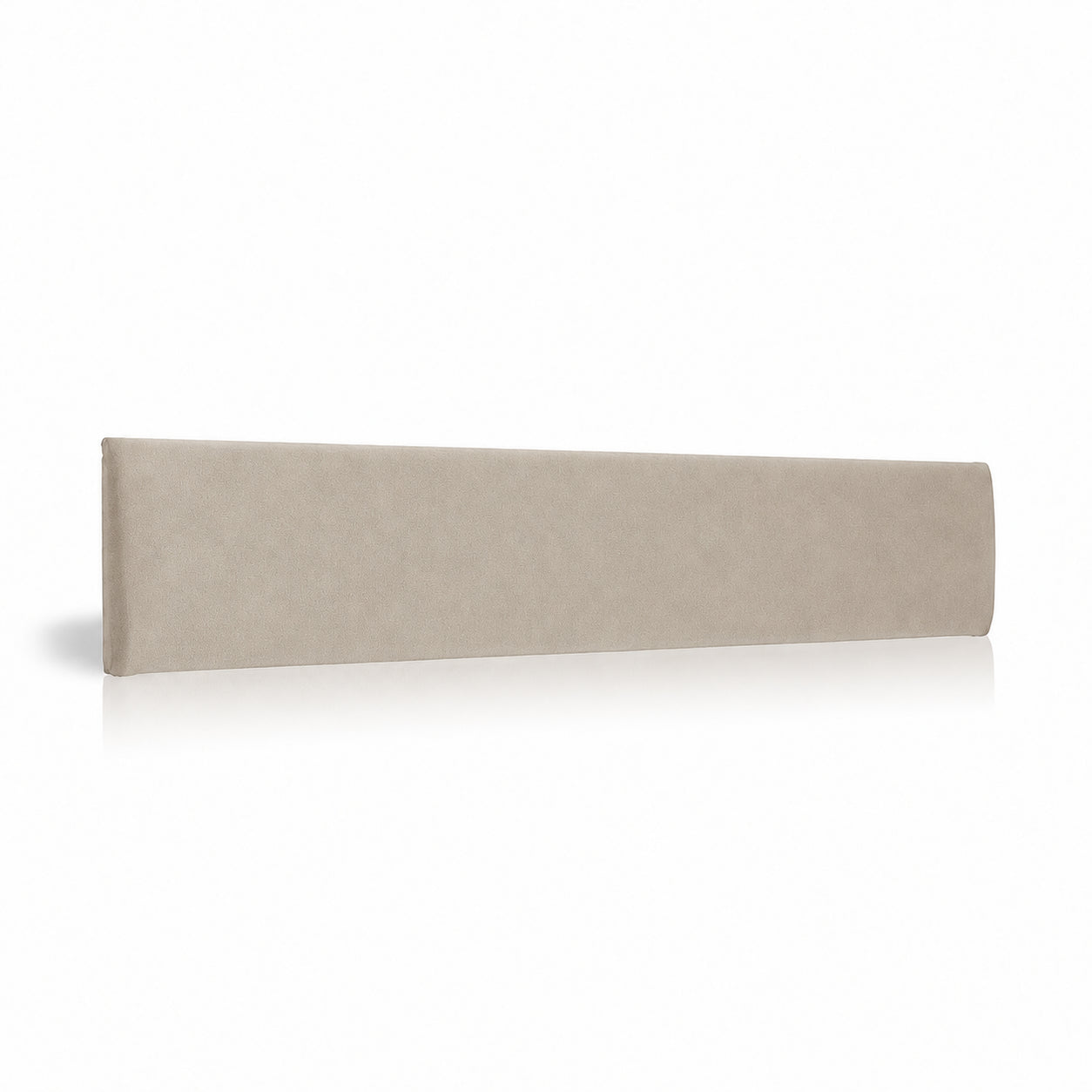 Warm Ivory upholstered padded wall panel, 90 x 15 cm, shown at a slight angle on a white background