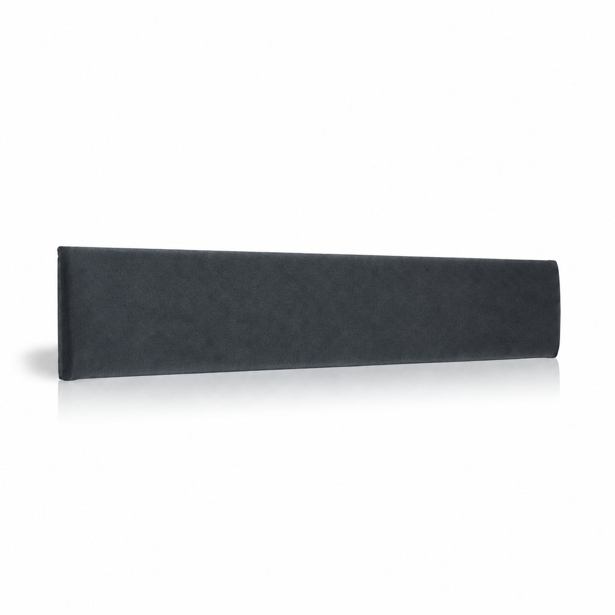Charcoal Grey upholstered padded wall panel, 90 x 15 cm, shown at a slight angle on a white background