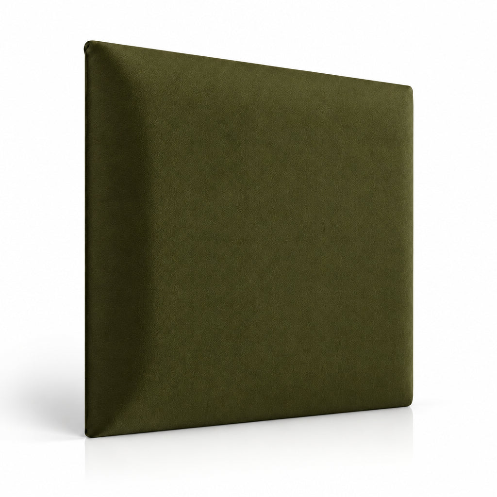 Olive Green upholstered wall panel 60 x 60 cm