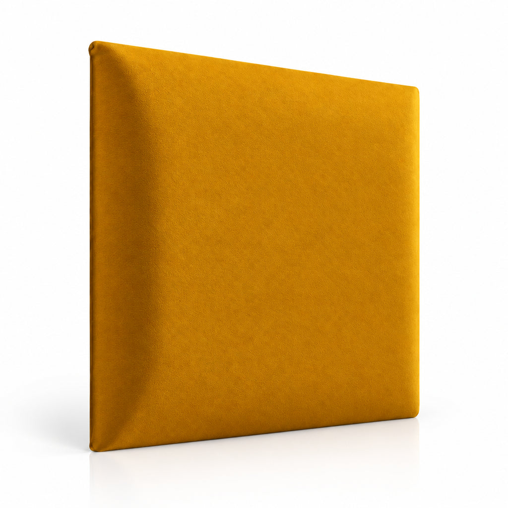 Ochre upholstered wall panel 60 x 60 cm