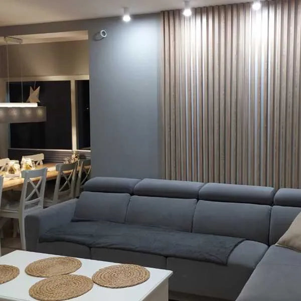 OAK Grey Acoustic Slatted Wall Panels feature wall DecorMania.eu