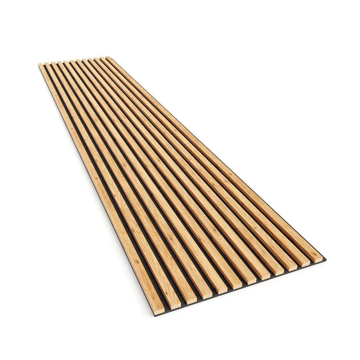OAK Natural Acoustic Slatted Wall Panels on white background DecorMania.eu