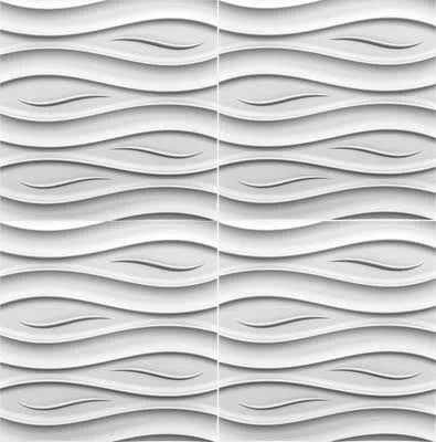 OCEAN Polystyrene Wall Art – 3D Decorative Panels white colour pattern DecorMania.eu