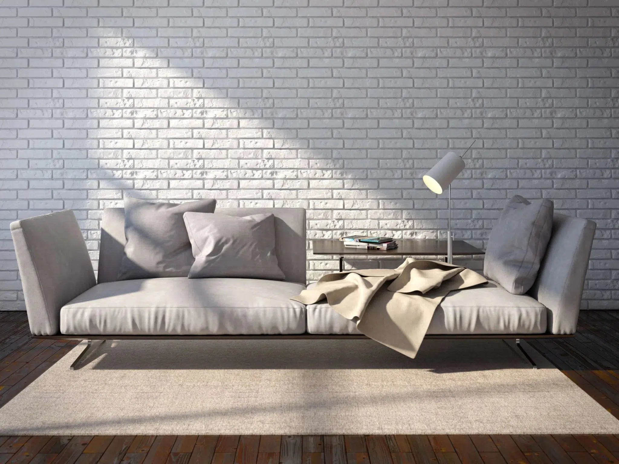 OLD BRICK Polystyrene Wall Art – 3D Decorative Panels accent wall behind couch DecorMania.eu