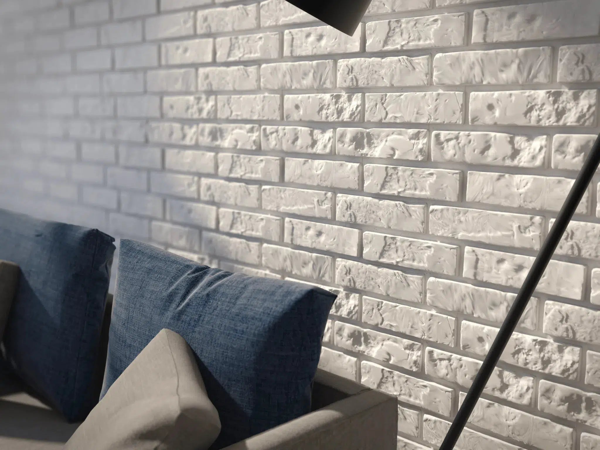OLD BRICK Polystyrene Wall Art – 3D Decorative Panels on white colour panel closeup DecorMania.eu