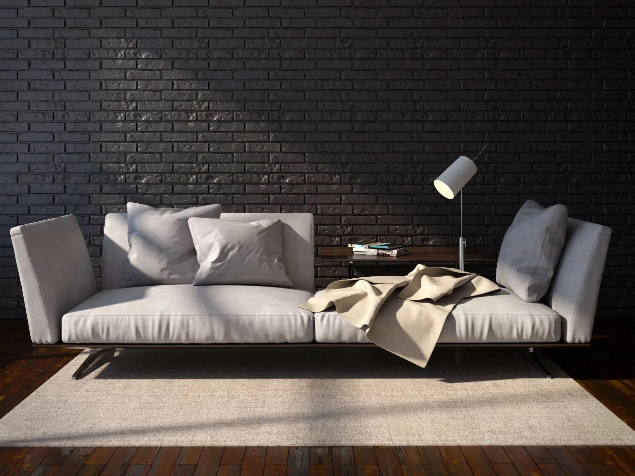 OLD BRICK Polystyrene Wall Art – 3D Decorative Panels grey colour accent wall living room interior DecorMania.eu