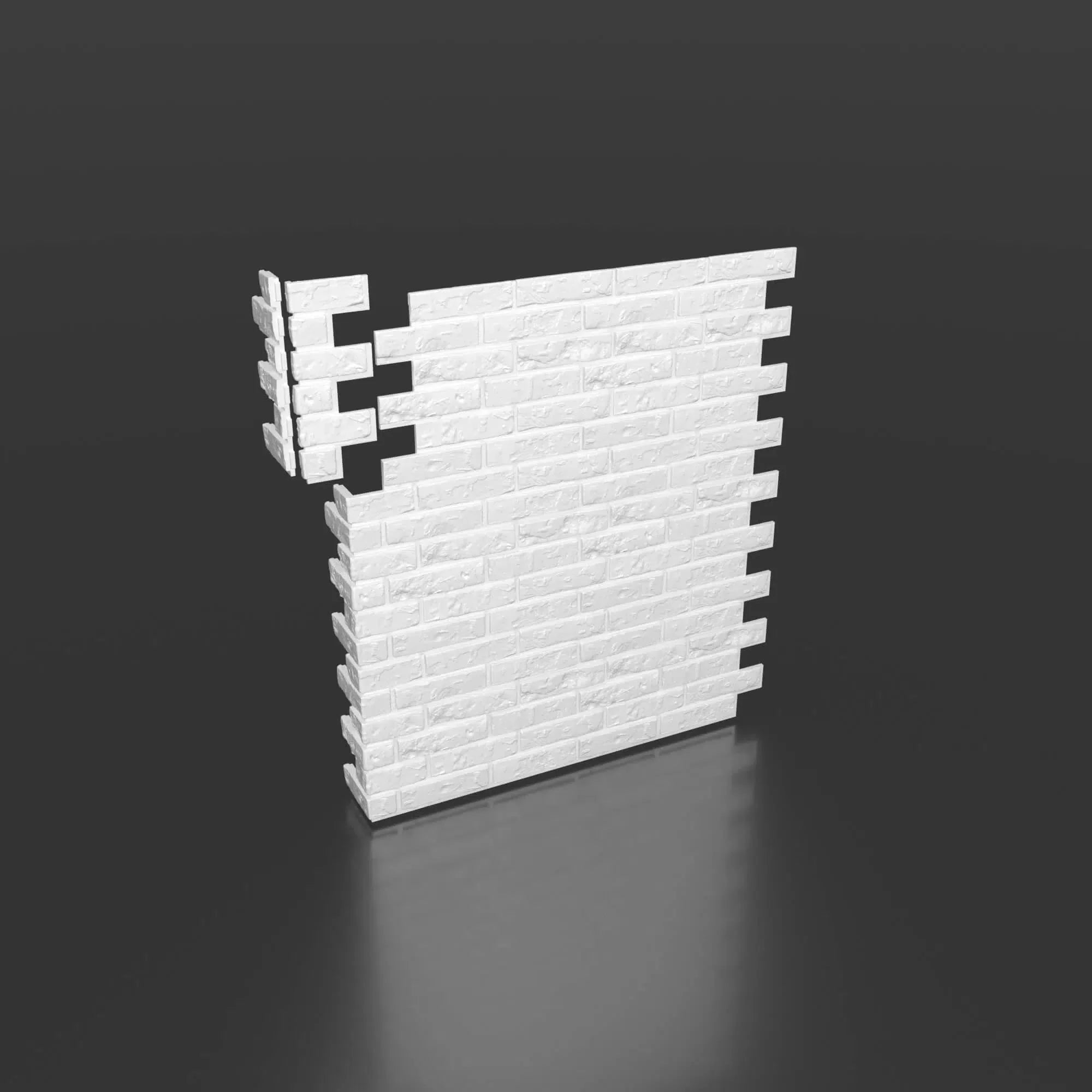 OLD BRICK Polystyrene Wall Art – 3D Decorative Panels corner piece on grey background DecorMania.eu