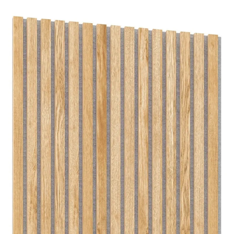 Oak Grey Wood Slat Wall Panelling 60 x 60 cm on white background