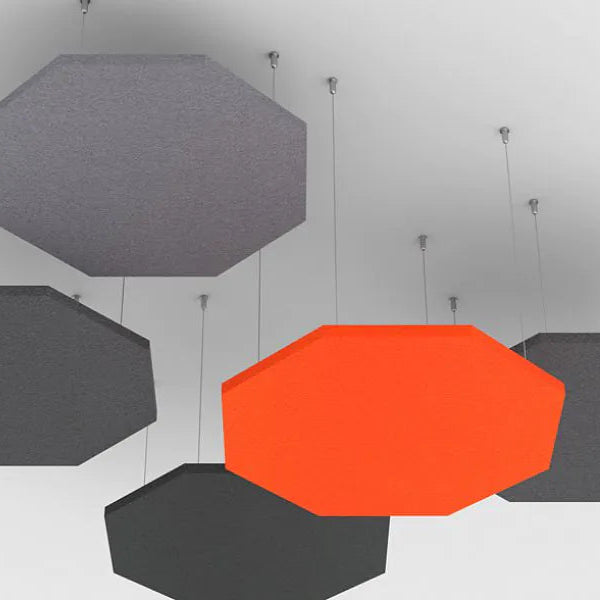 Octa AIR Acoustic Suspended Ceiling Panel grey and red composition Decormania.eu