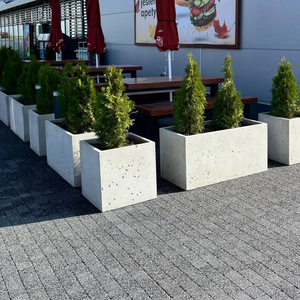Outdoor Concrete Planters - Square 30x30x70 cm