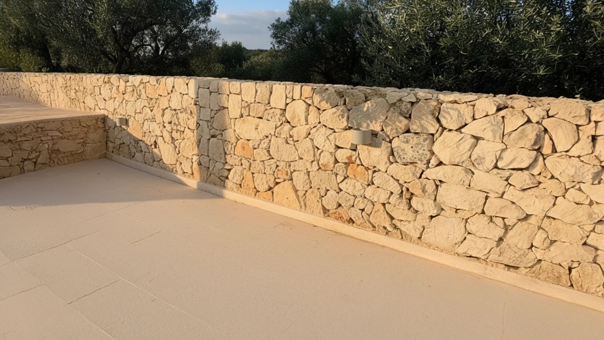 Outdoor Concrete Planters before effect in empty garden