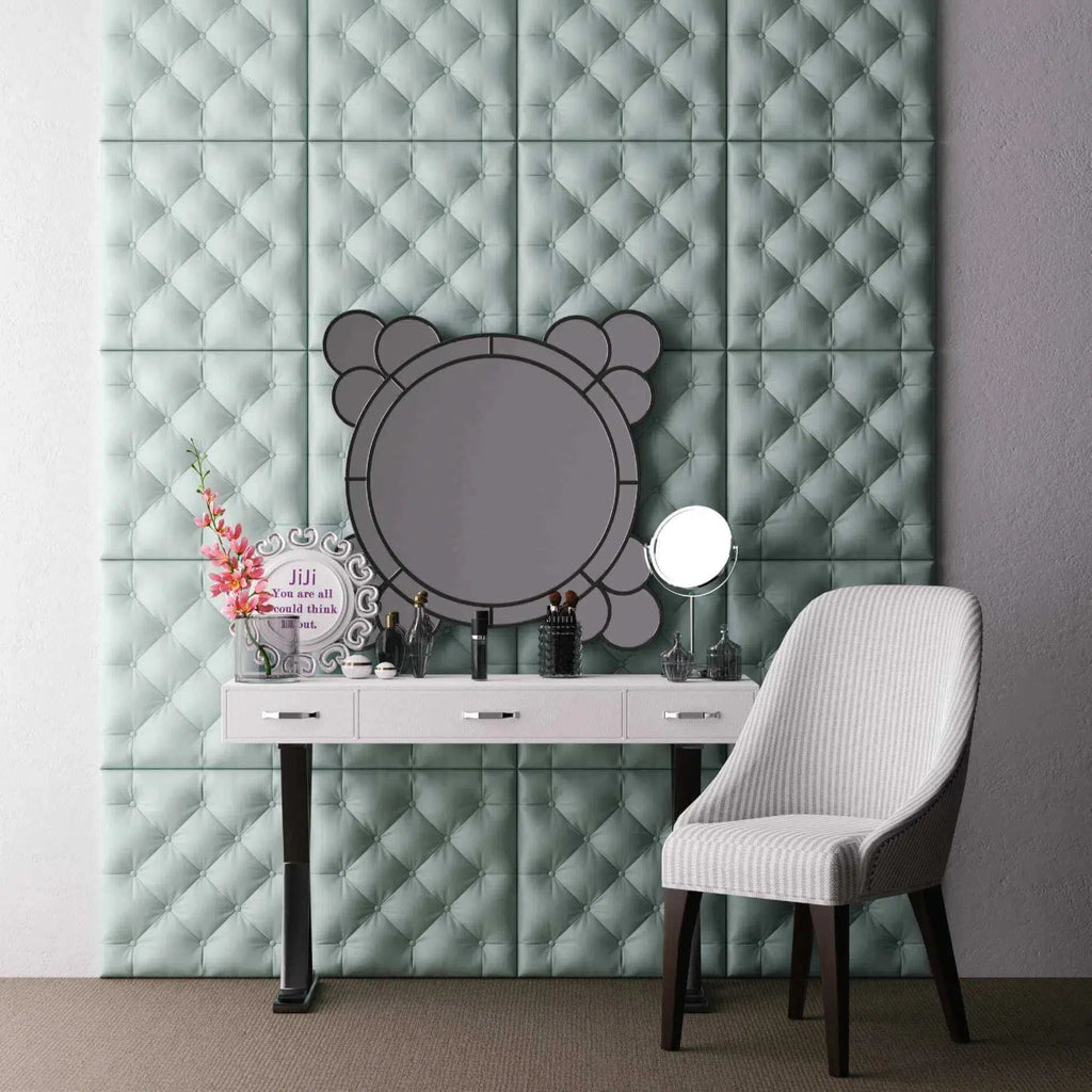 PILLOW Polystyrene Wall Art – 3D Decorative Panels teal coloured accent on white wall DecorMania.eu