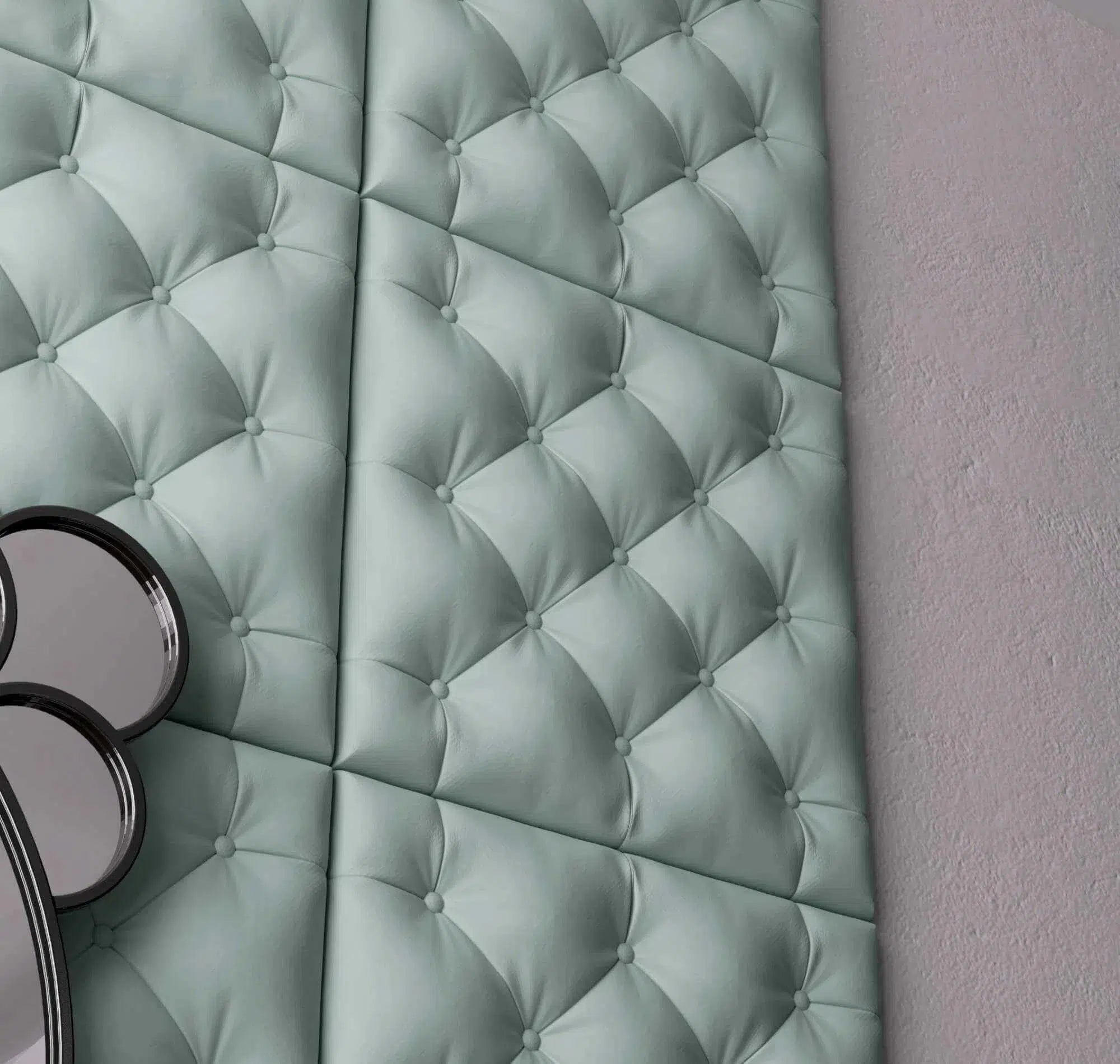 PILLOW Polystyrene Wall Art – 3D Decorative Panels mint colour panels with mirror DecorMania.eu