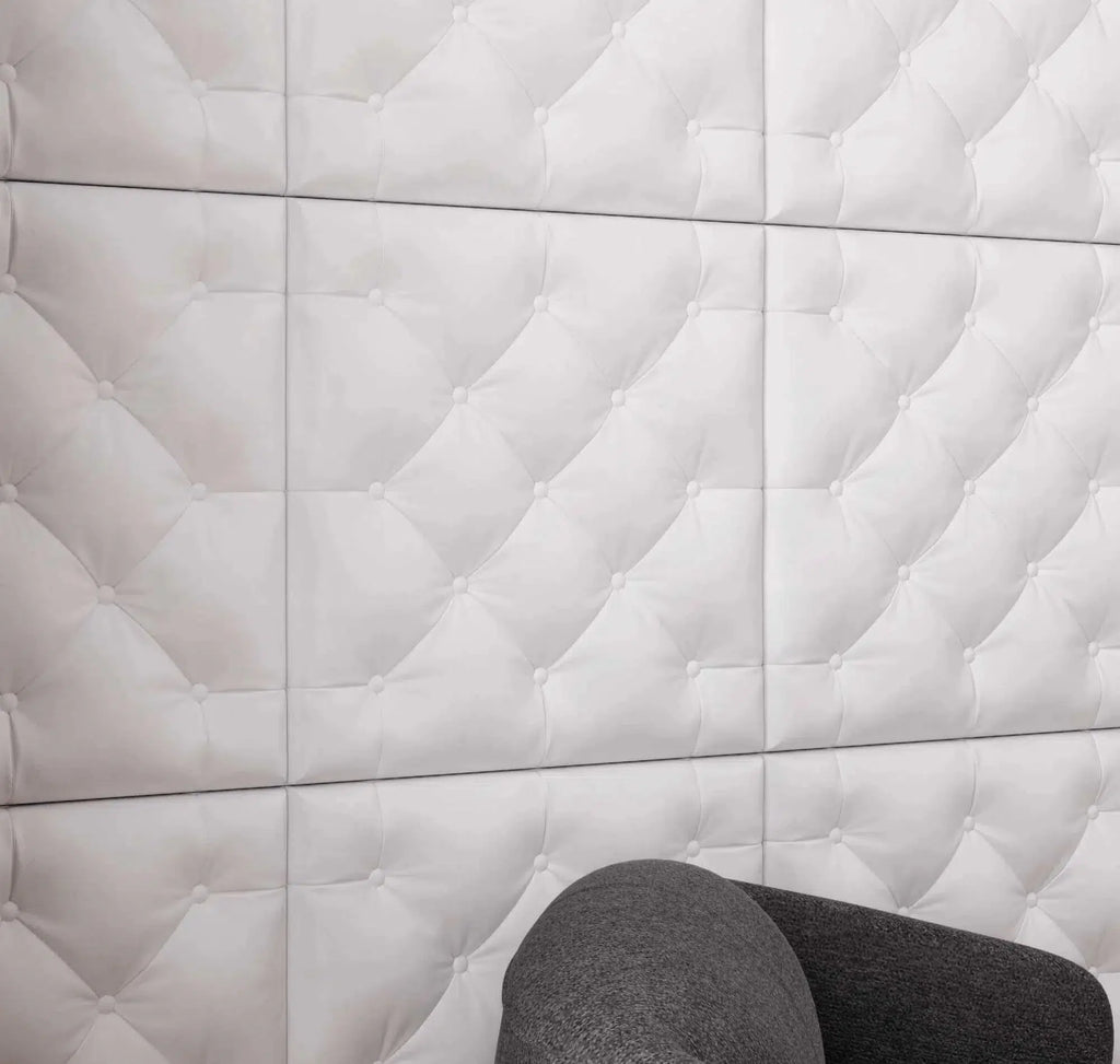 PILLOW Polystyrene Wall Art – 3D Decorative Panels white coloured panels DecorMania.eu