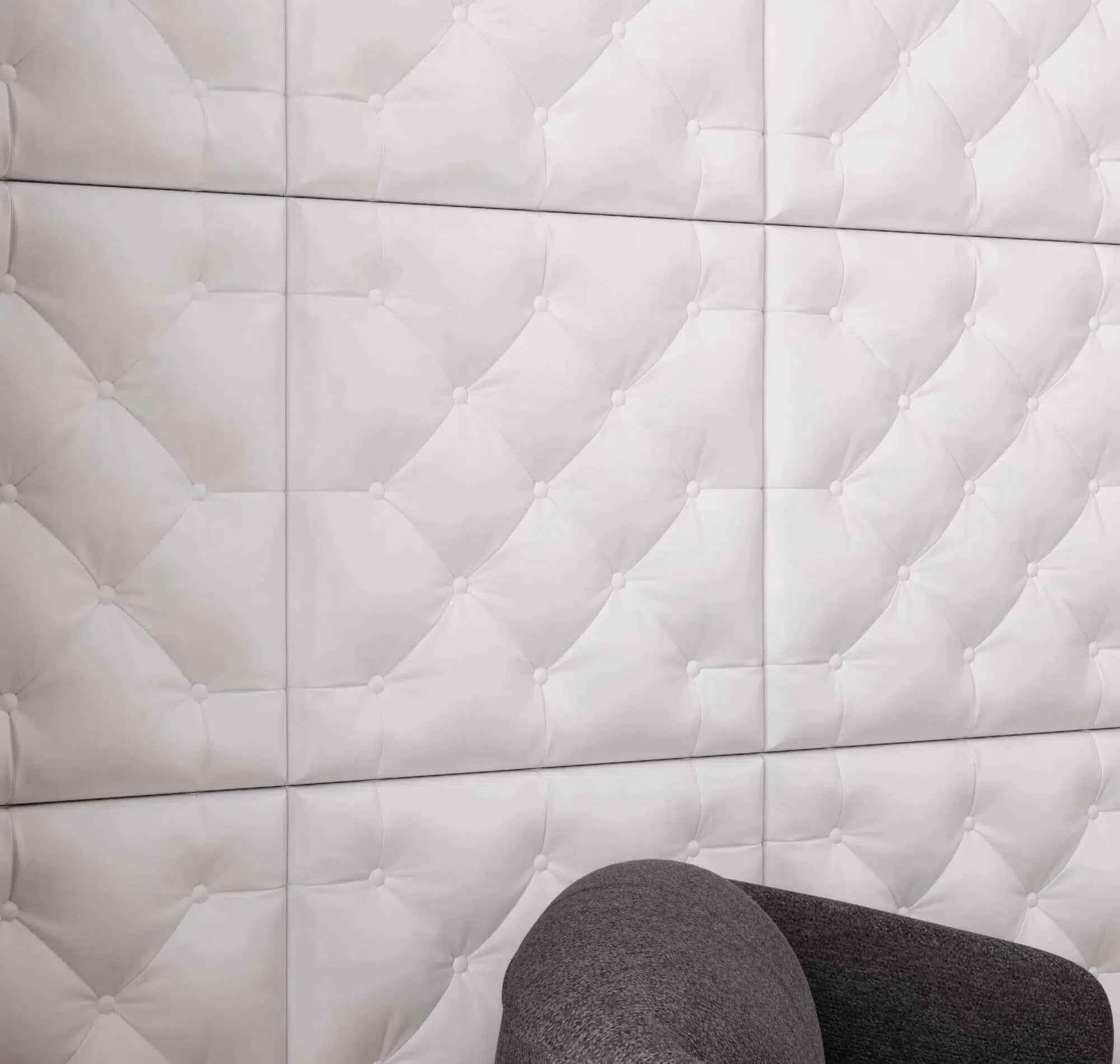 PILLOW Polystyrene Wall Art – 3D Decorative Panels white coloured panels DecorMania.eu