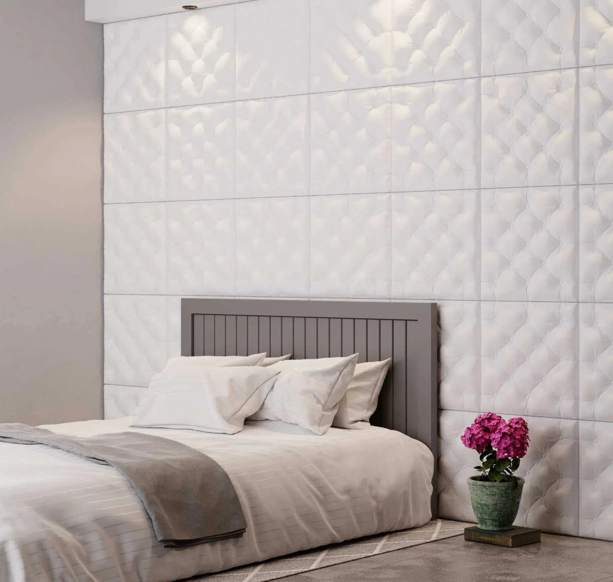 PILLOW Polystyrene Wall Art – 3D Decorative Panels in bedroom interior DecorMania.eu