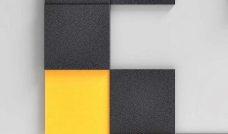 PIXEL M Soft Acoustic Wall Panel grey and yellow interior DecorMania.eu