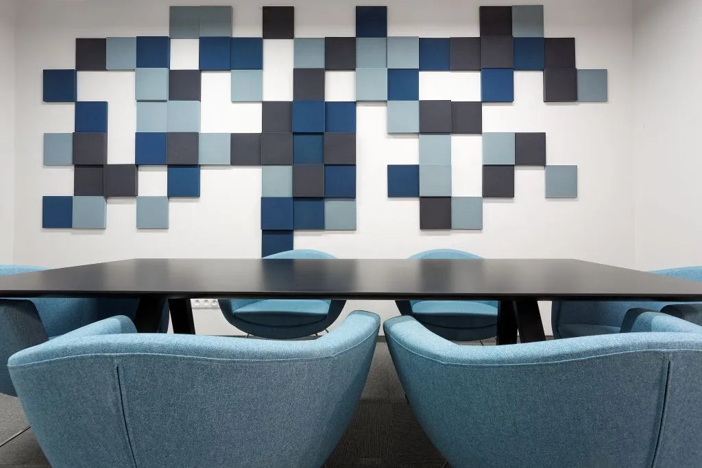 PIXEL S Soft Acoustic Wall Panel blue and grey composition DecorMania.eu