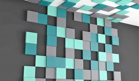 PIXEL S Soft Acoustic Wall Panel blue composition DecorMania.eu