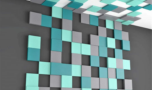 PIXEL S Soft Acoustic Wall Panel blue composition DecorMania.eu