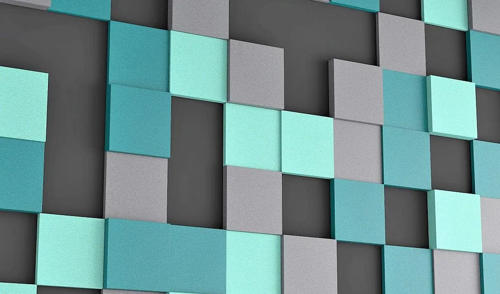 PIXEL S Soft Acoustic Wall Panel blue composition DecorMania.eu