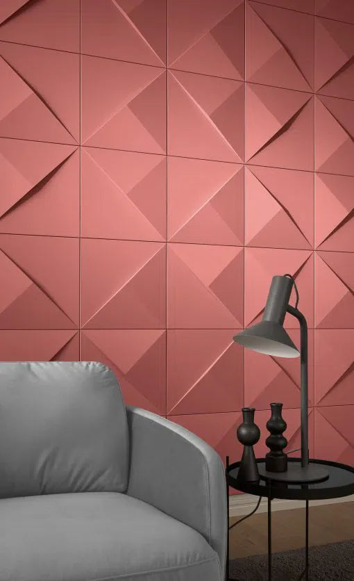 PUZZLE 3D Polyurethane Wall Art Panel in coral colour DecorMania.eu
