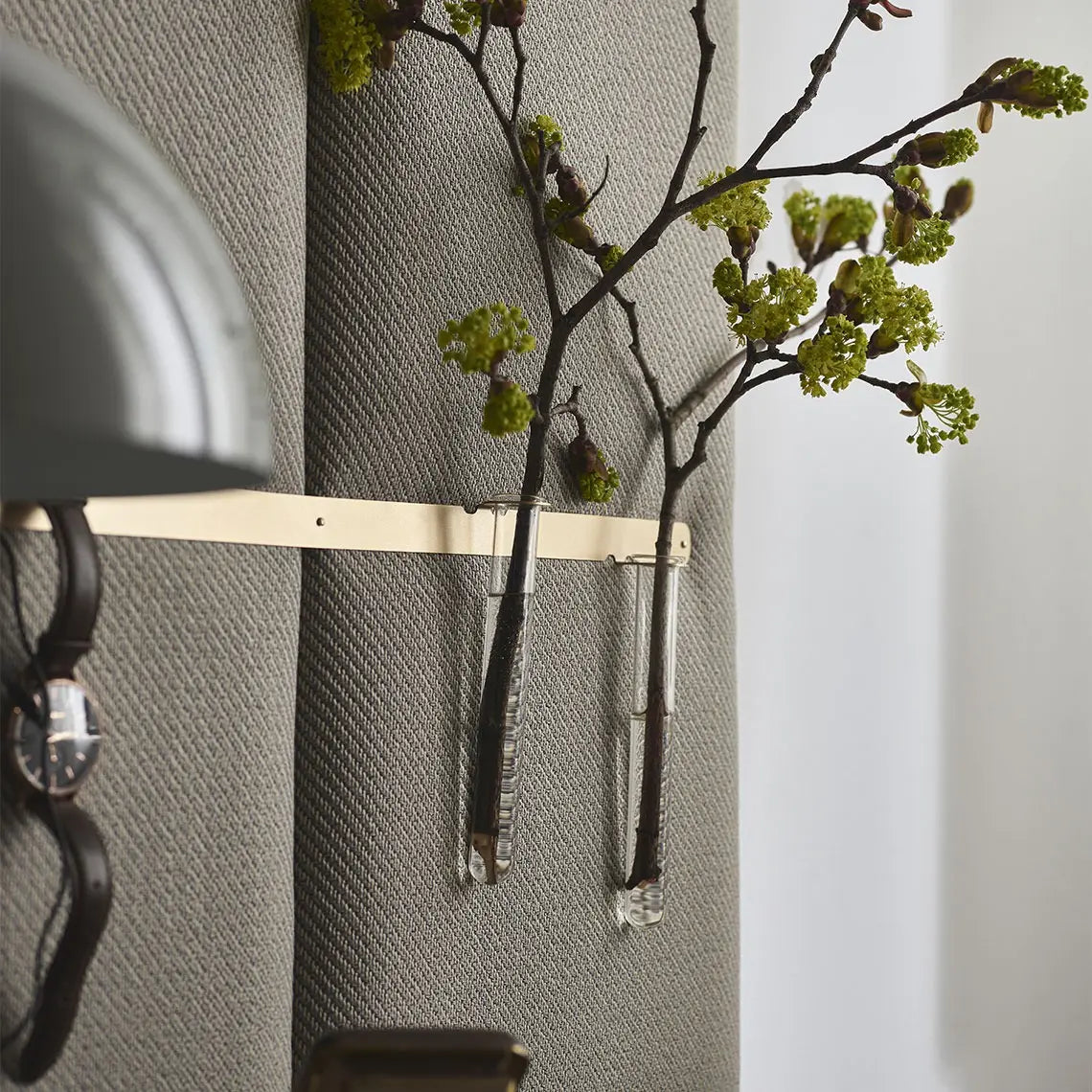 Padded Wall Boards Accessories - Decorative Strip 2 Gold on grey panel closeup Docormania.eu