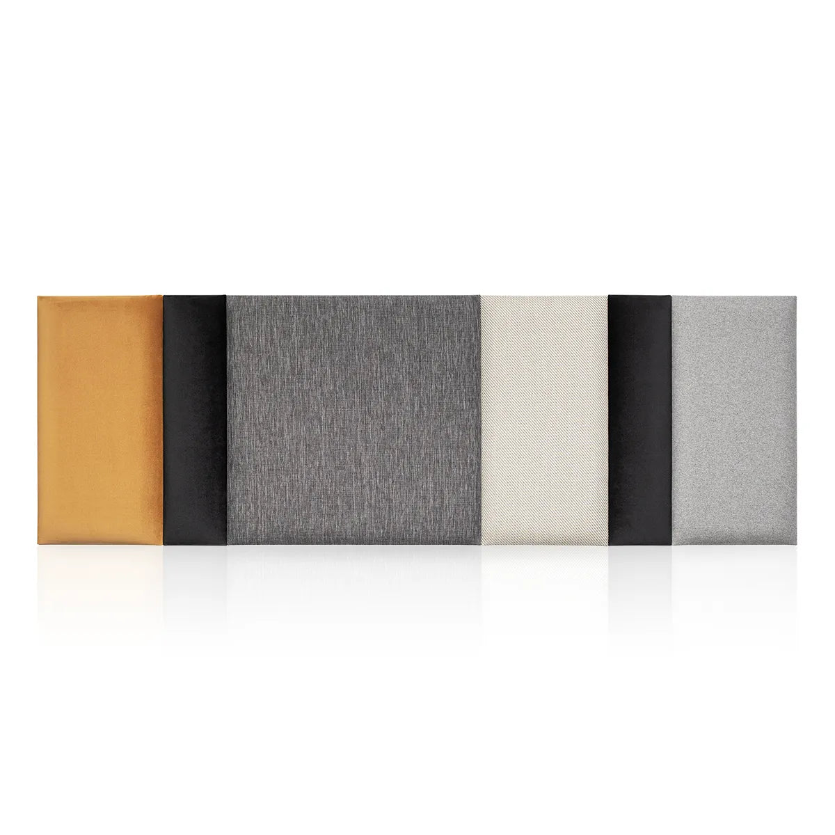 Padded Wall Panels Set 1 Mustard on white background Decormania.eu