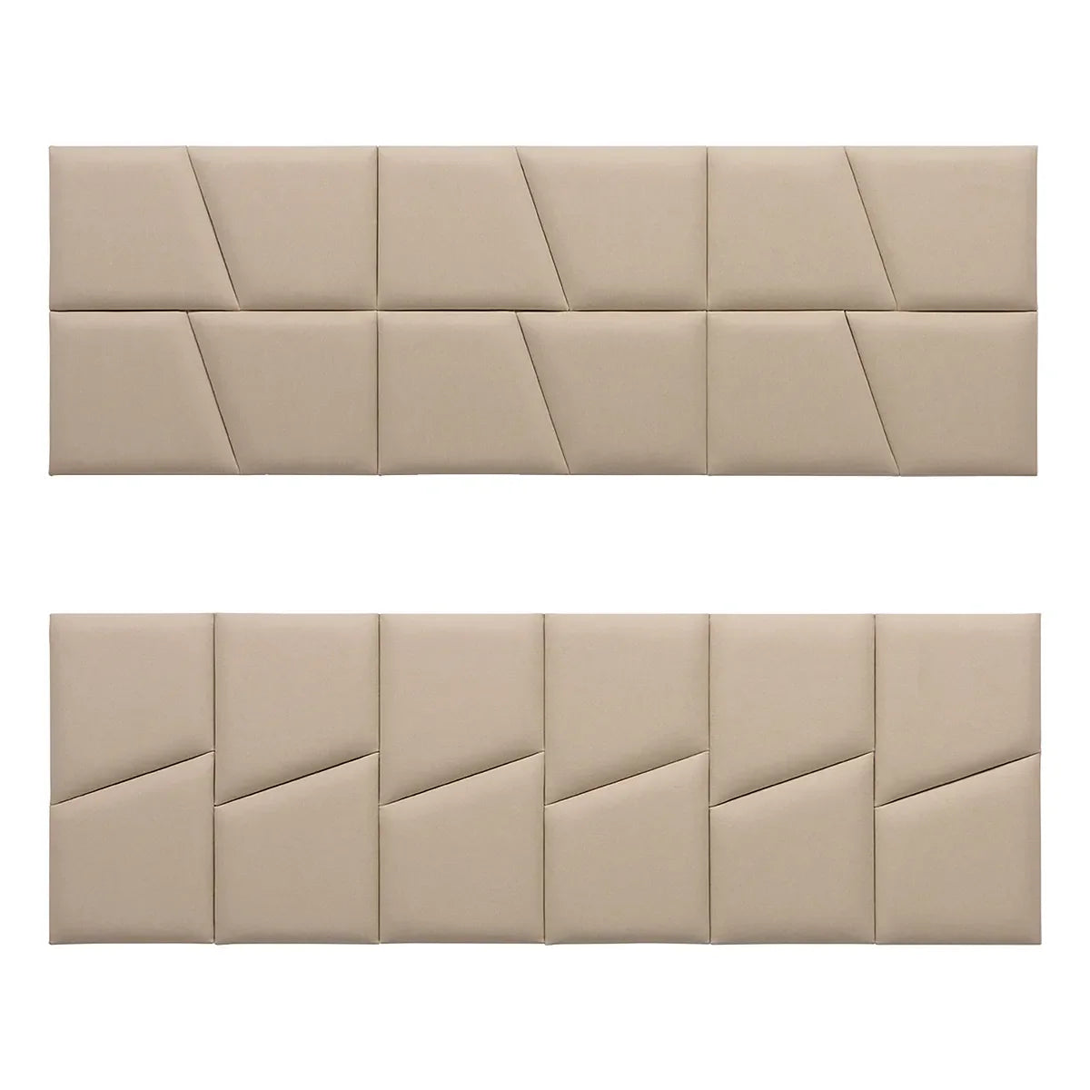 Padded Wall Panels Set 2 Beige on white background 2 variants Decormania.eu